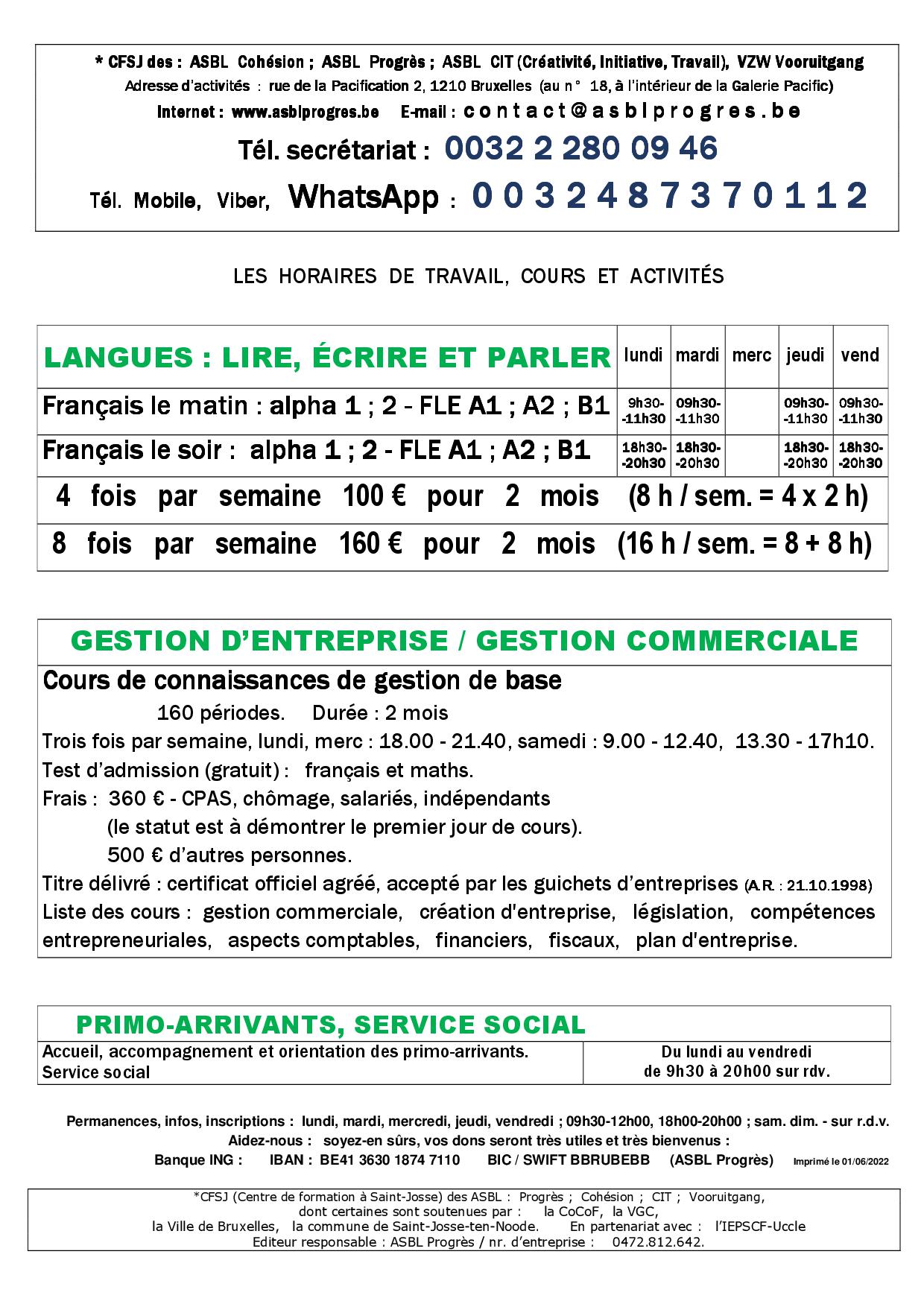 Cours de français langue étrangère, FLE, alphabétisation, connaissances de gestion de base, débutant, moyen, avancé, A1, A2, B1, à distance, online, par internet, à domicile, en classe, présentiel, pendant les congés scolaires, grand vacances. Formation, courte, accélérée, intensive, soir, matin, en journée, week-end, samedi, dimanche, stage, atelier, à côté de la place Saint-Josse, métro Madou, Bruxelles, Belgique. French language course, school, FLE, beginner, intermediate, advanced, at home, in class, face-to-face, during school holidays, long vacation. Training, short, accelerated, intensive, evening, morning, daytime, weekend, Saturday, Sunday, internship, Belgium, in Brussels, in Saint-Josse, metro Madou.